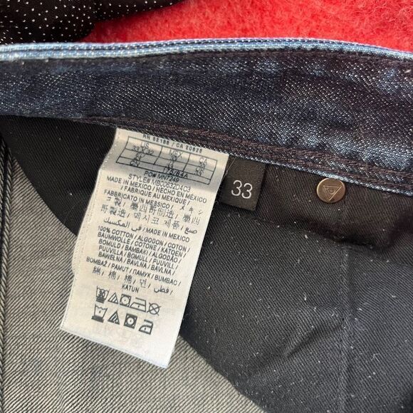 Guess Dark Wash Lincoln Slim Straight Mid Rise 100% Cotton Denim Jeans - Picture 11 of 11